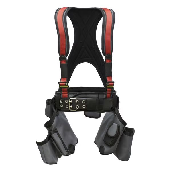 Small - Gray Frame/Red Webbing All-Pakka Harness with Tool Bag Combo. (Not for Fall Protection), Super Anchor Safety, Mfr#: 6351-GRS